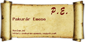 Pakurár Emese névjegykártya