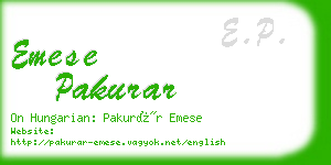 emese pakurar business card